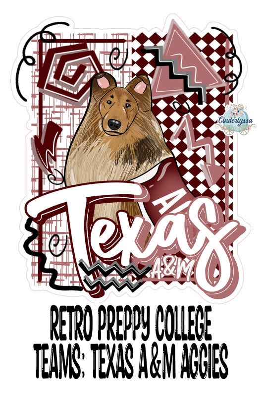 Retro Preppy College Teams: Texas A&M Aggies Cardstock Silicone Mold, Aroma Bead Molds, Premium Cardstock Images