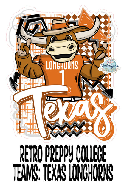 Retro Preppy College Teams: Texas Longhorns Cardstock Silicone Mold, Aroma Bead Molds, Premium Cardstock Images