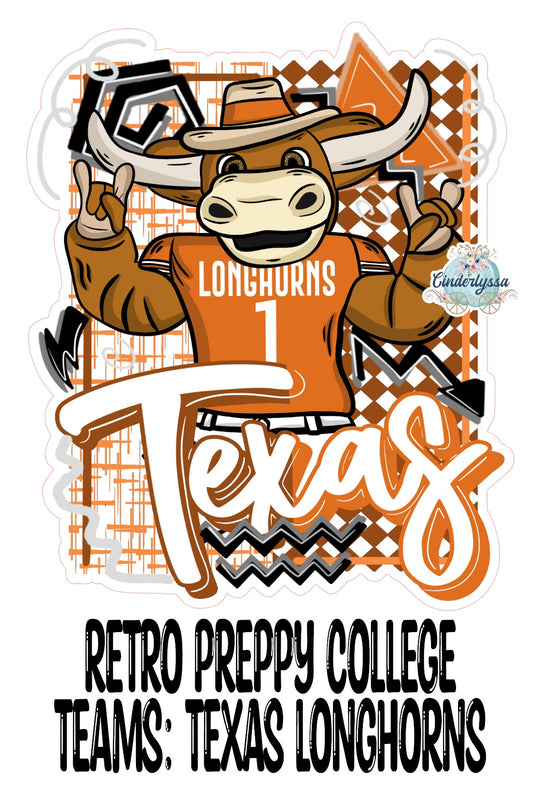 Retro Preppy College Teams: Texas Longhorns Cardstock Silicone Mold, Aroma Bead Molds, Premium Cardstock Images
