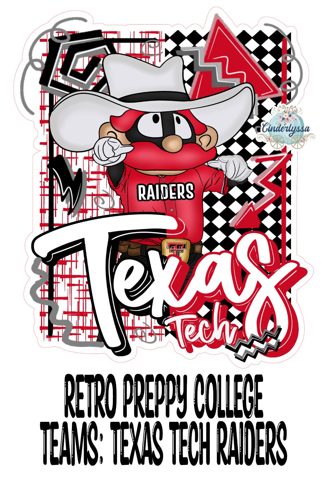 Retro Preppy College Teams: Texas Tech Raiders Cardstock Silicone Mold, Aroma Bead Molds, Premium Cardstock Images