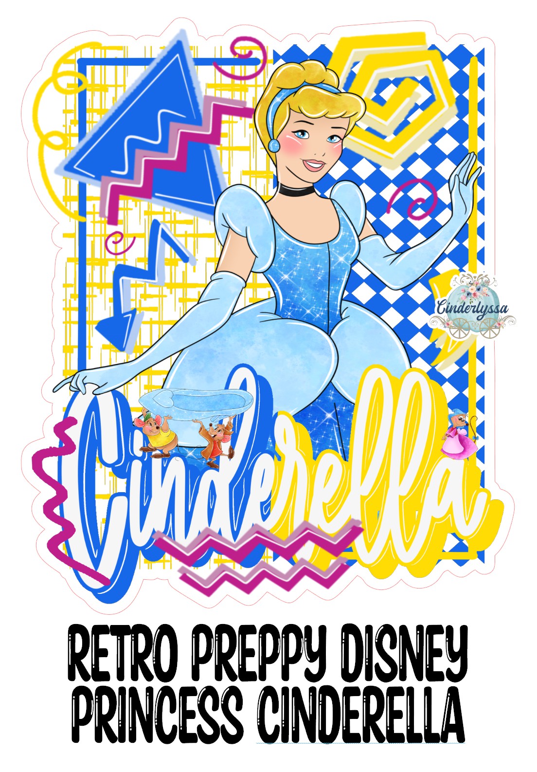 Retro Preppy Disney Princess Cinderella Cardstock Silicone Mold, Aroma Bead Molds, Premium Cardstock Images