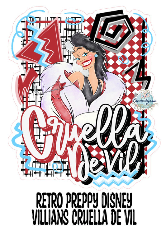 Retro Preppy Disney Villians Cruella De Vil Cardstock Silicone Mold, Aroma Bead Molds, Premium Cardstock Images