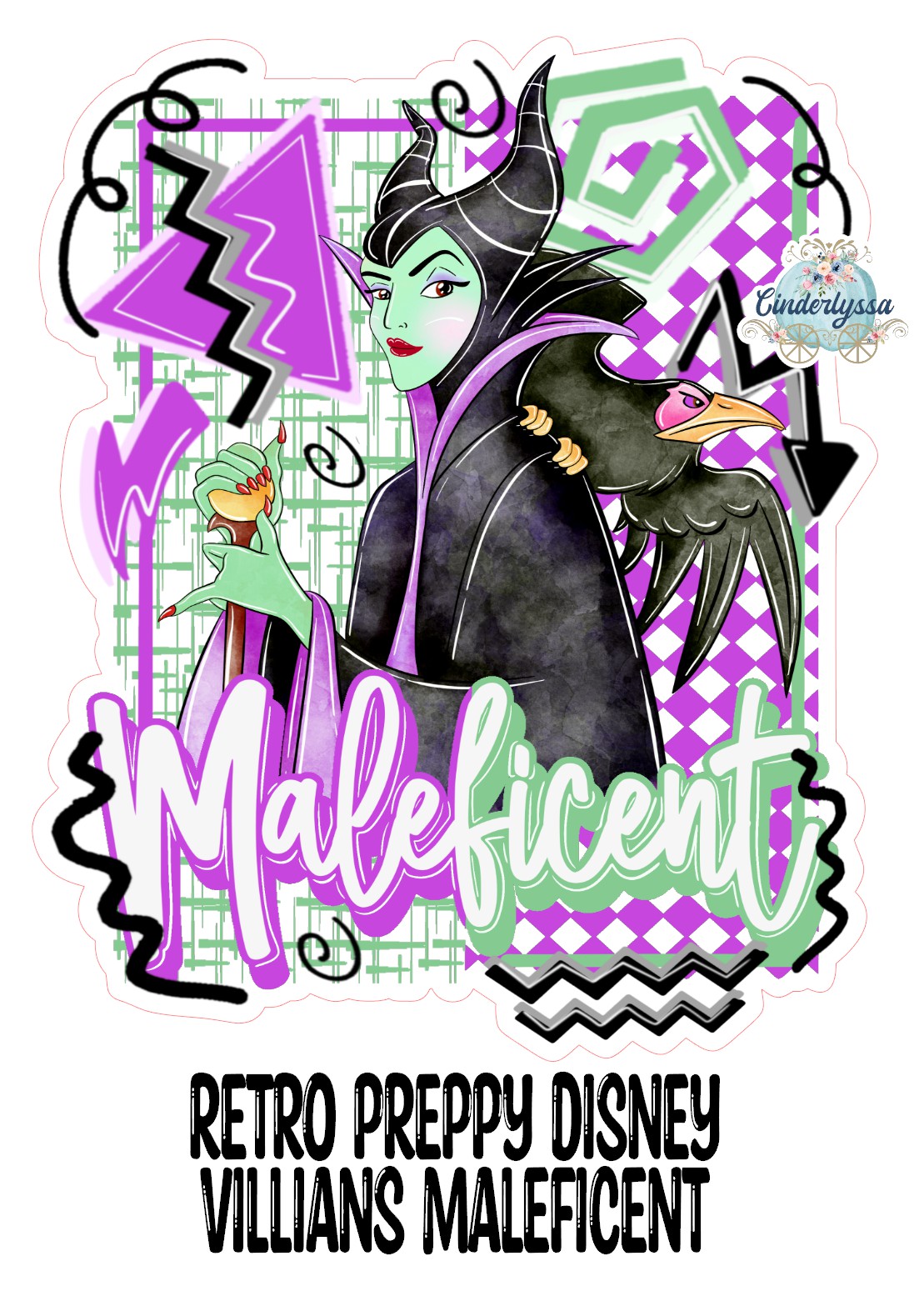 Retro Preppy Disney Villians Maleficent Cardstock Silicone Mold, Aroma Bead Molds, Premium Cardstock Images