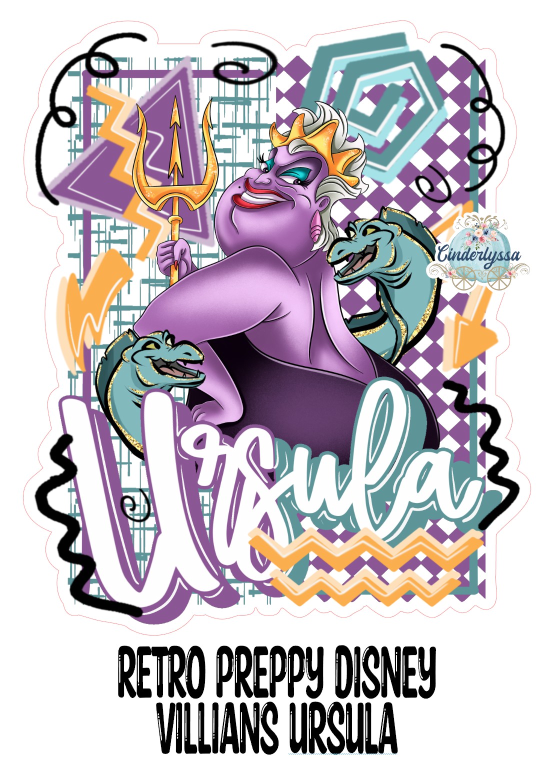 Retro Preppy Disney Villians Ursula Cardstock Silicone Mold, Aroma Bead Molds, Premium Cardstock Images