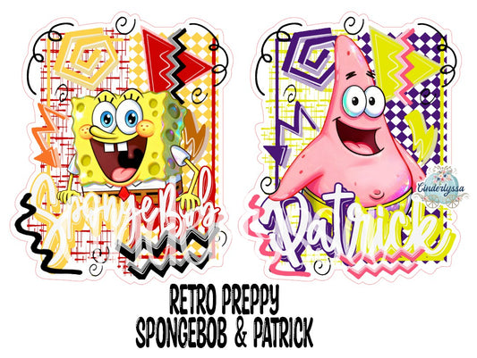Retro Preppy SpongeBob & Patrick Cardstock Silicone Mold, Aroma Bead Molds, Premium Cardstock Images