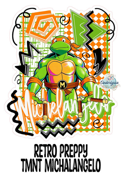 Retro Preppy TMNT Michalangelo Cardstock Silicone Mold, Aroma Bead Molds, Premium Cardstock Images