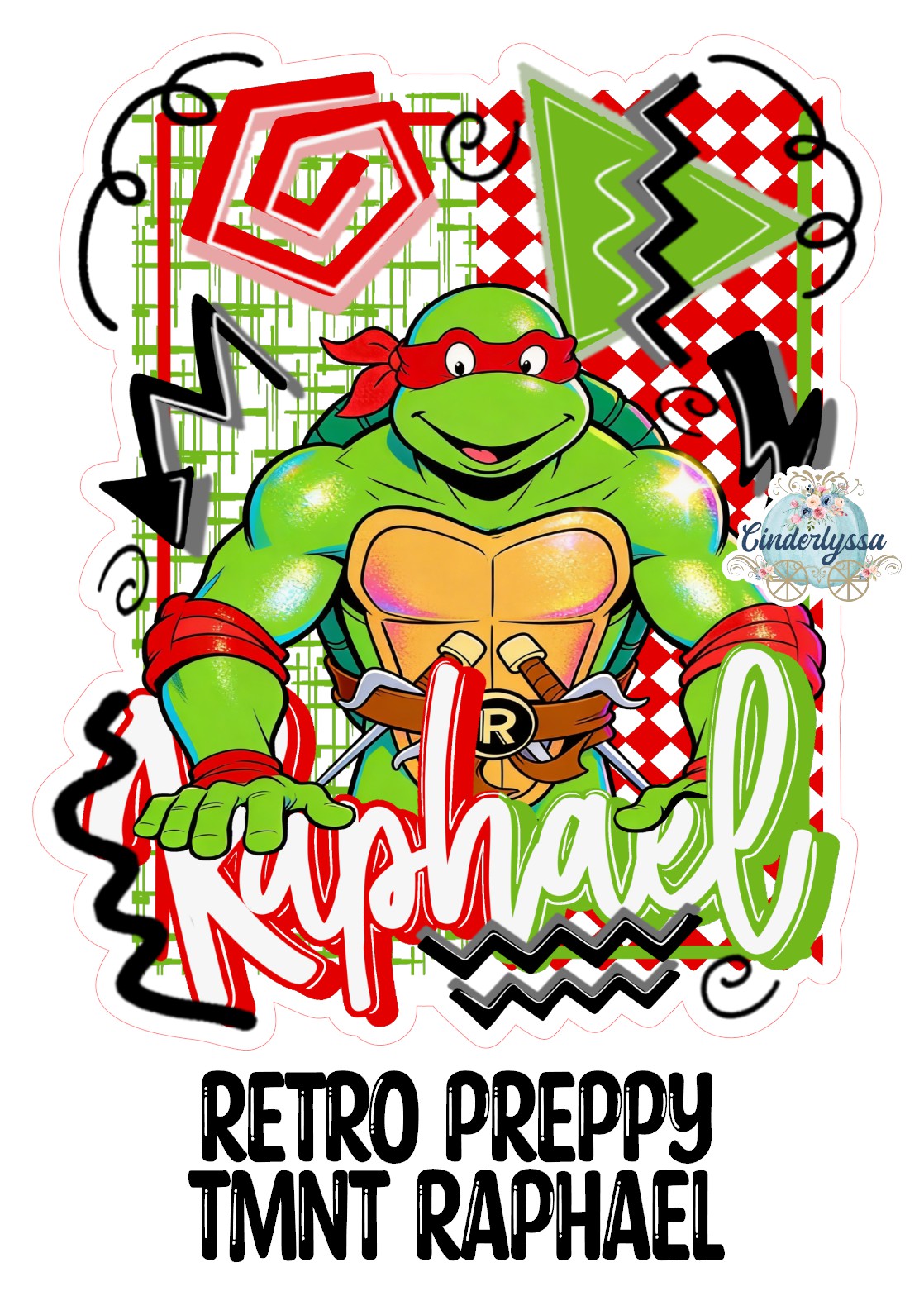 Retro Preppy TMNT Raphael Cardstock Silicone Mold, Aroma Bead Molds, Premium Cardstock Images