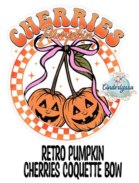 Retro Pumpkin Cherries Coquette Bow Cardstock Silicone Mold, Aroma Bead Molds, Premium Cardstock Images