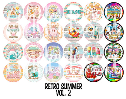 3.75 inch Round: Retro Summer Vol. 2 for Cardstock Silicone Mold, for Aroma Bead Molds, Premium Cardstock Images