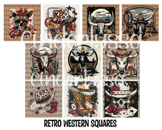 2.5 inch Square Retro Western Cardstock Only for freshies - NO MOLD: Cardstock Silicone Mold, for Aroma Bead Molds, Premium Cardstock Image