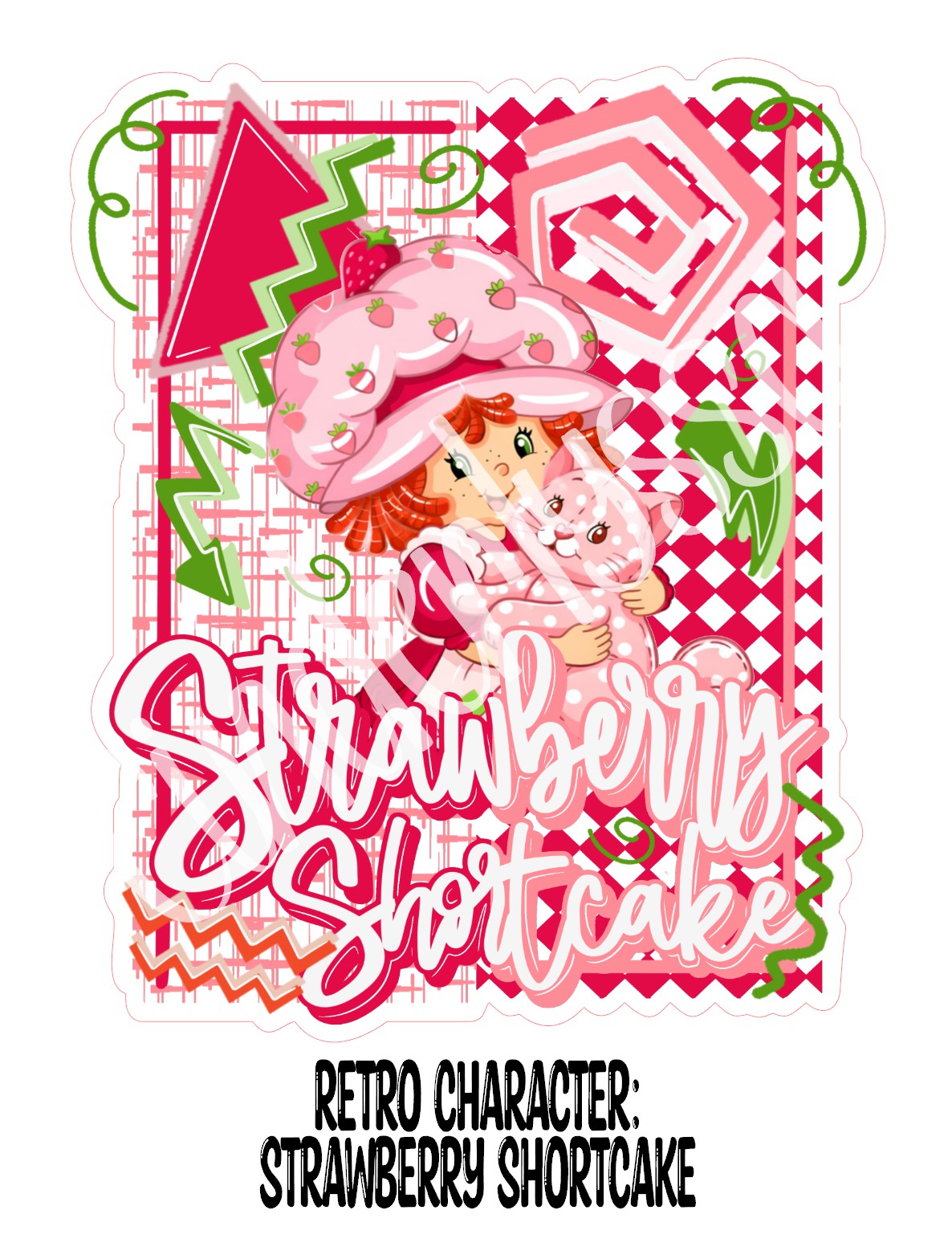 Retro Character Strawberry Shortcake Cardstock Silicone Mold, Aroma Bead Molds, Premium Cardstock Images