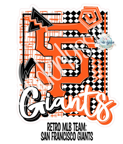 Retro MLB Team: San Francisco Giants Cardstock Silicone Mold, Aroma Bead Molds, Premium Cardstock Images