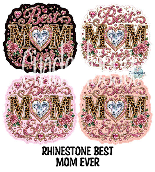 Rhinestone Best Mom Ever Cardstock Silicone Mold, Aroma Bead Molds, Premium Cardstock Images