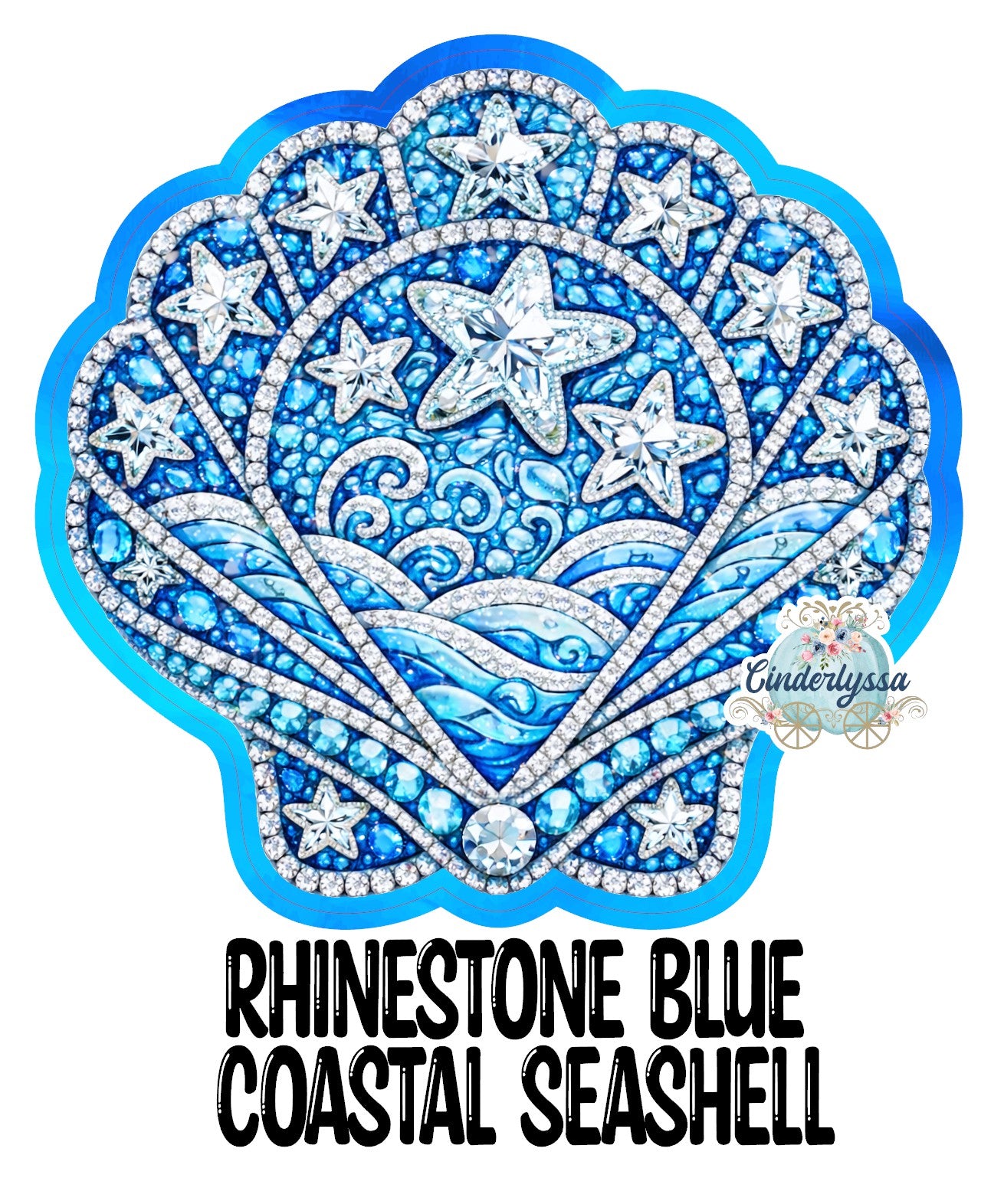 Rhinestone Blue Coastal Seashell Cardstock Silicone Mold, Aroma Bead Molds, Premium Cardstock Images