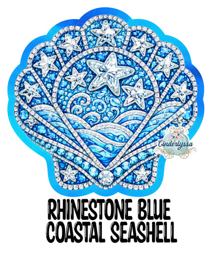Rhinestone Blue Coastal Seashell Cardstock Silicone Mold, Aroma Bead Molds, Premium Cardstock Images