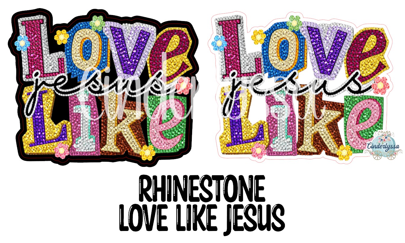 Rhinestone Love Like Jesus Cardstock Silicone Mold, Aroma Bead Molds, Premium Cardstock Images