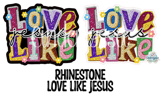 Rhinestone Love Like Jesus Cardstock Silicone Mold, Aroma Bead Molds, Premium Cardstock Images