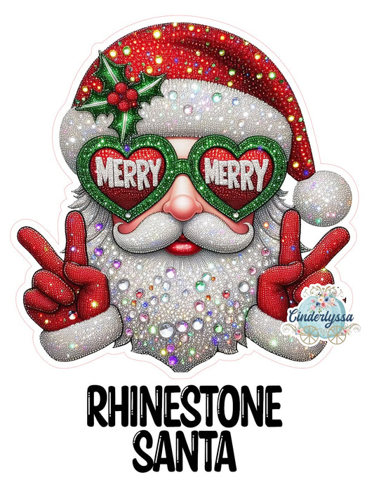 Rhinestone Santa Cardstock Silicone Mold, Aroma Bead Molds, Car Freshies, Premium Cardstock Images