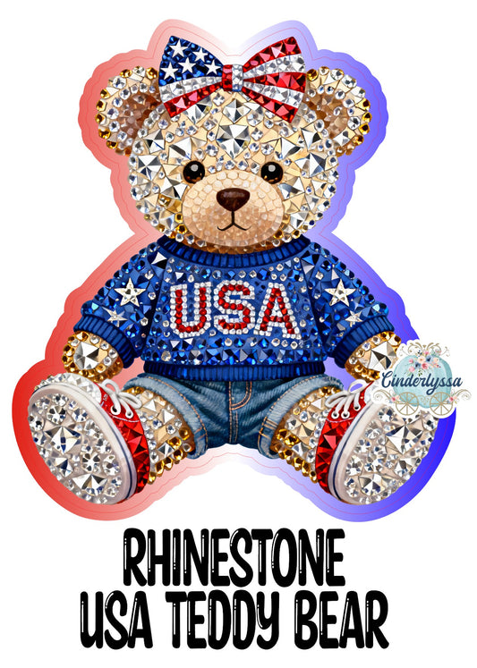 Rhinestone USA Teddy Bear Cardstock Silicone Mold, Aroma Bead Molds, Car Freshies, Premium Cardstock Images