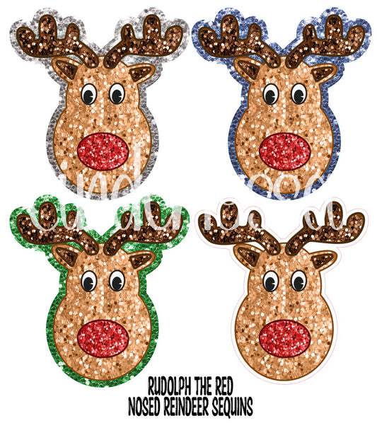 Rudolph The Red Nosed Reindeer Sequins Cardstock Silicone Mold, Aroma Bead Molds, Car Freshies, Premium Cardstock Images