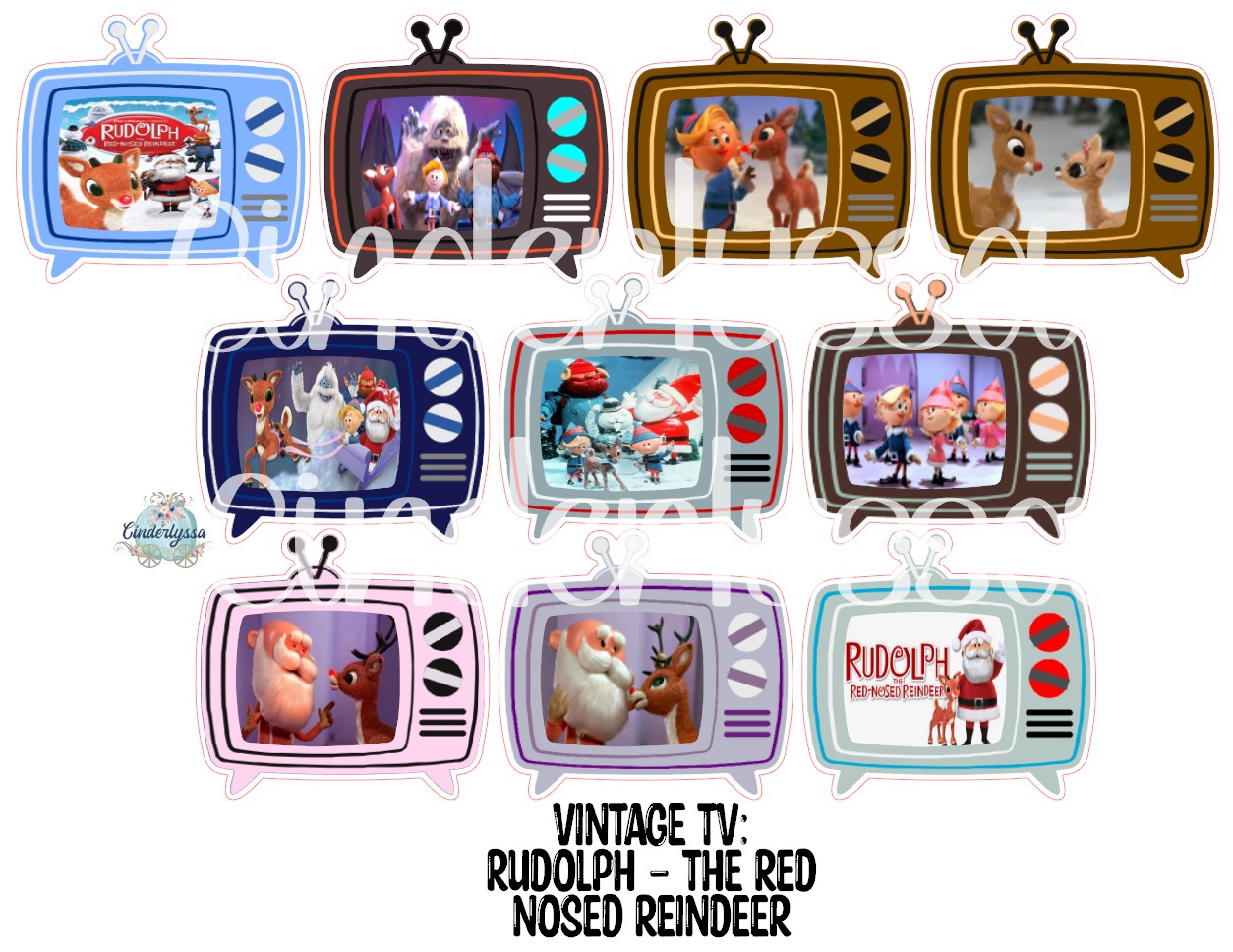 Vintage TV with Multiple Themes Cardstock Silicone Mold, Aroma Bead Molds, Premium Cardstock Images