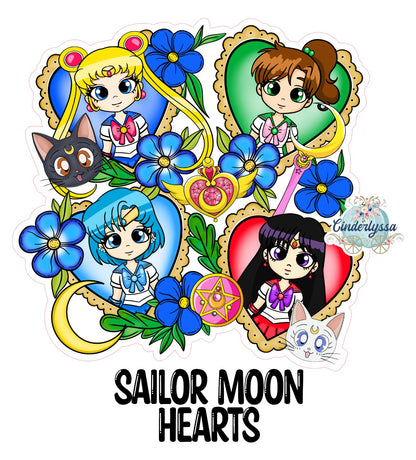Sailor Moon Hearts Cardstock Silicone Mold, Aroma Bead Molds, Premium Cardstock Images