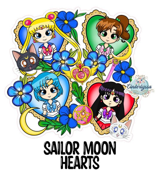 Sailor Moon Hearts Cardstock Silicone Mold, Aroma Bead Molds, Premium Cardstock Images