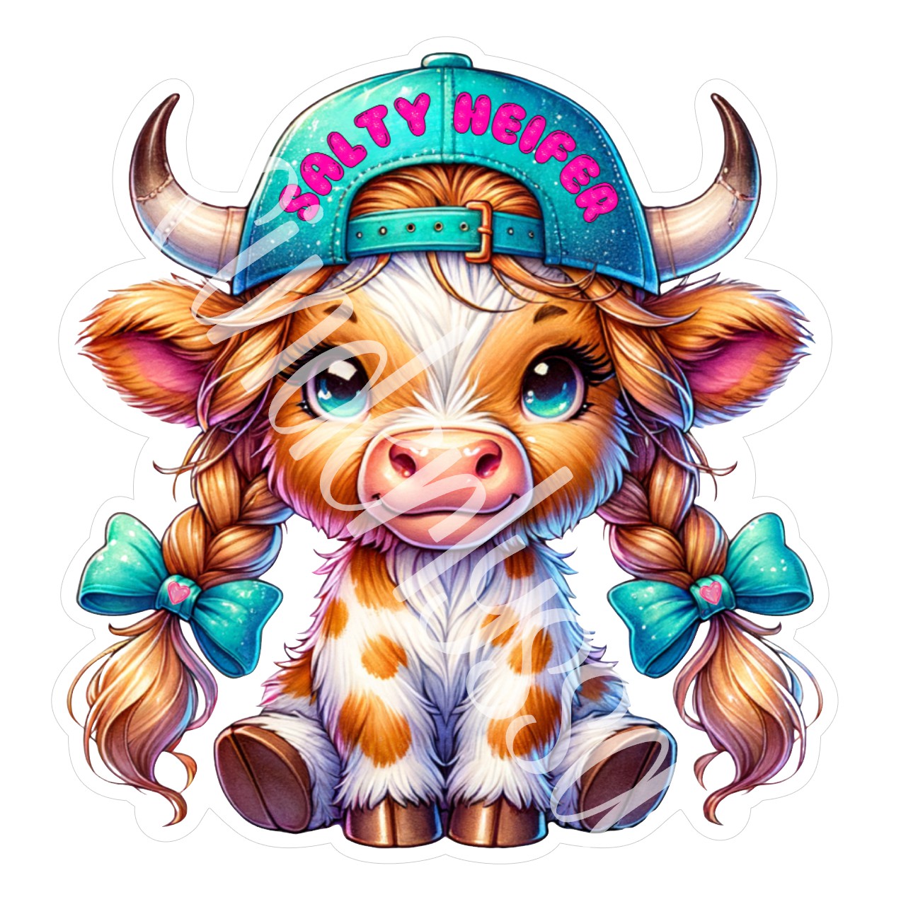 Salty Heifer Ballcap and Ponytails Cardstock Silicone Mold, Aroma Bead Molds, Premium Cardstock Images