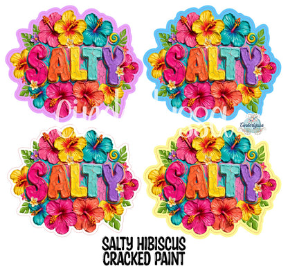 Salty Hibiscus Cracked Paint Cardstock Silicone Mold, Aroma Bead Molds, Premium Cardstock Images