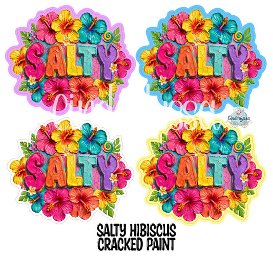 Salty Hibiscus Cracked Paint Cardstock Silicone Mold, Aroma Bead Molds, Premium Cardstock Images