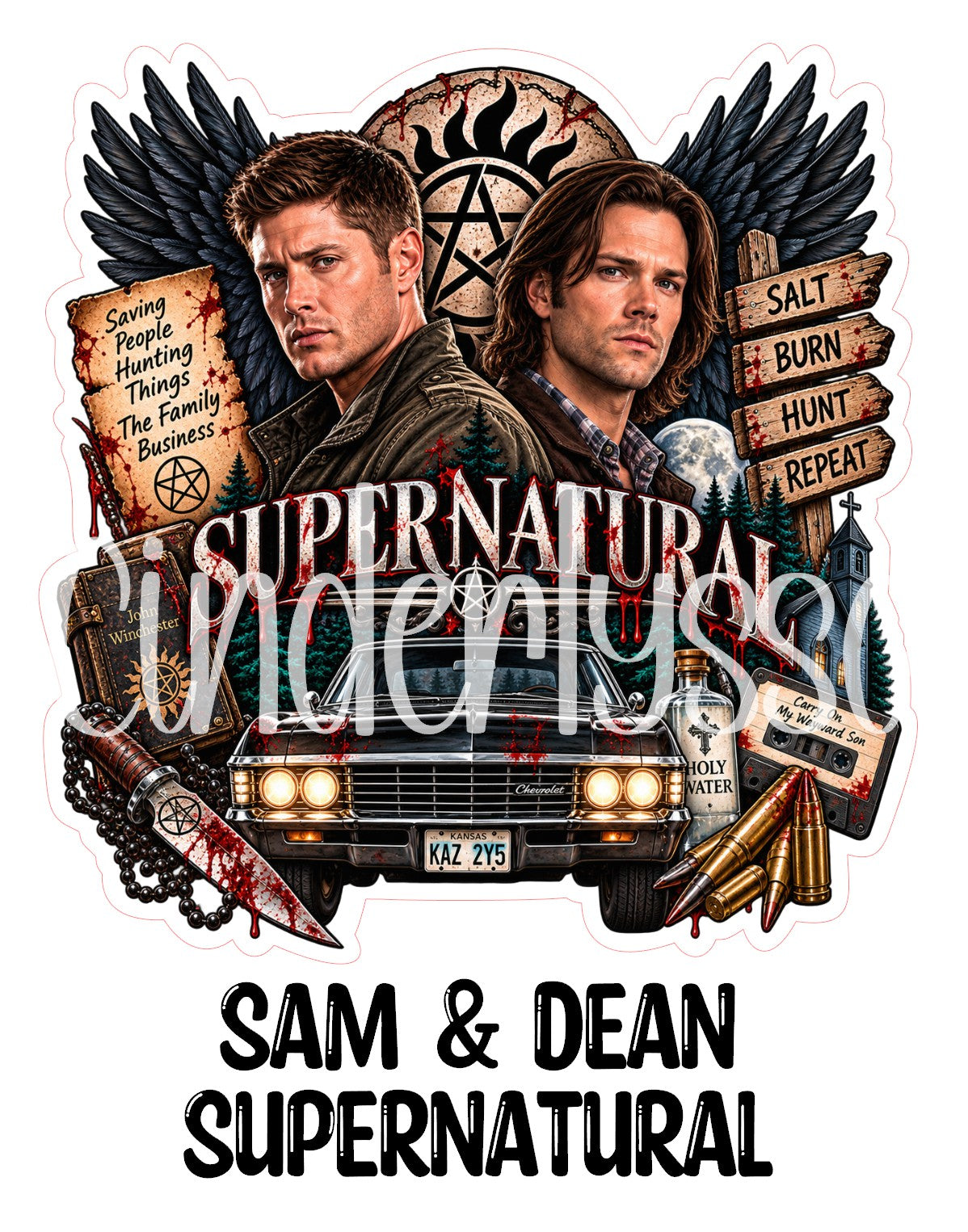 Sam and Dean Supernatural Cardstock Silicone Mold, Aroma Bead Molds, Car Freshies, Premium Cardstock Images