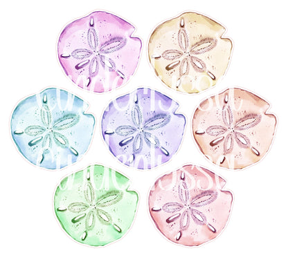 Sand Dollar Pastel Watercolor Cardstock Silicone Mold, Aroma Bead Molds, Premium Cardstock Images