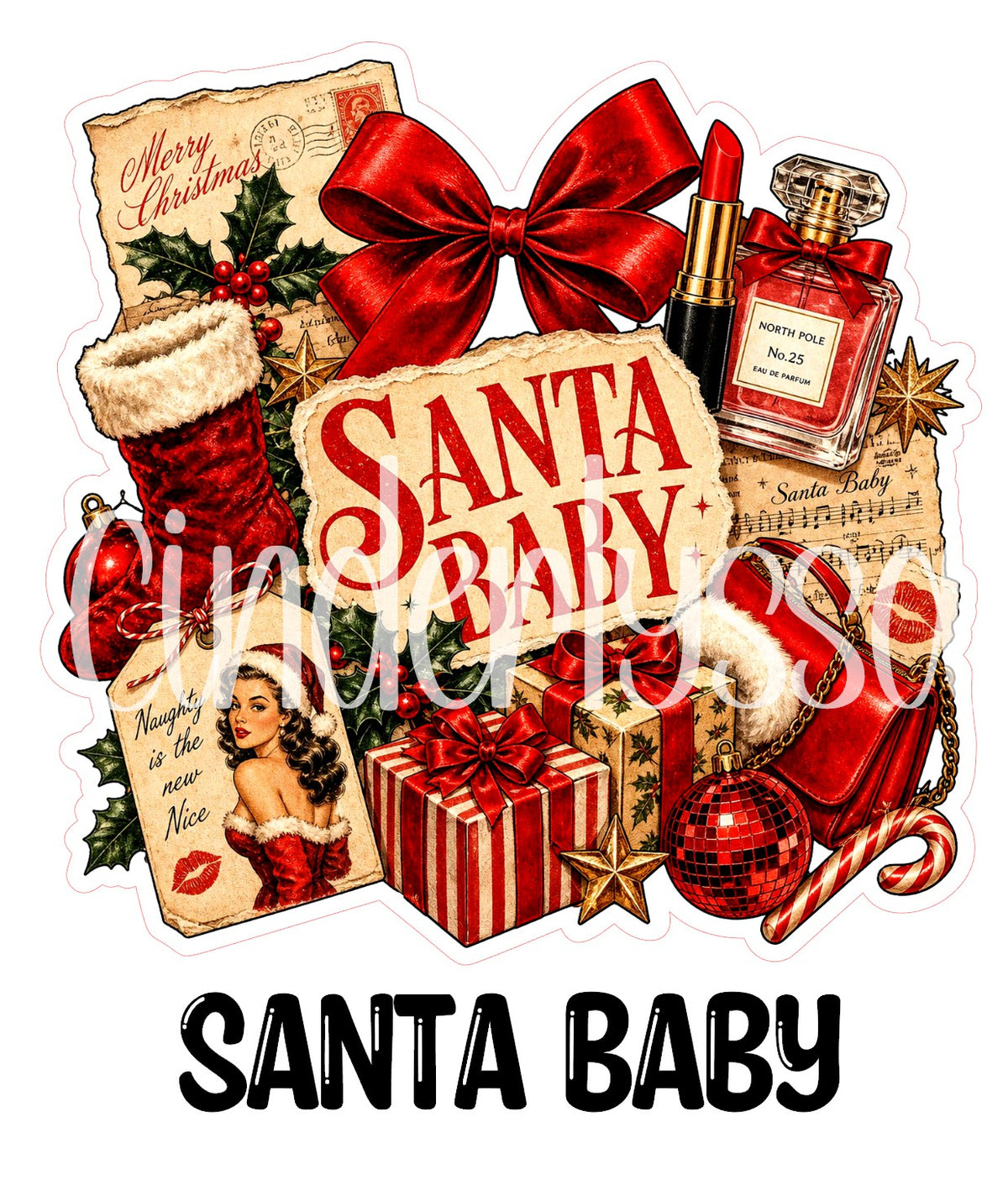 Santa Baby Cardstock Silicone Mold, Aroma Bead Molds, Premium Cardstock Images