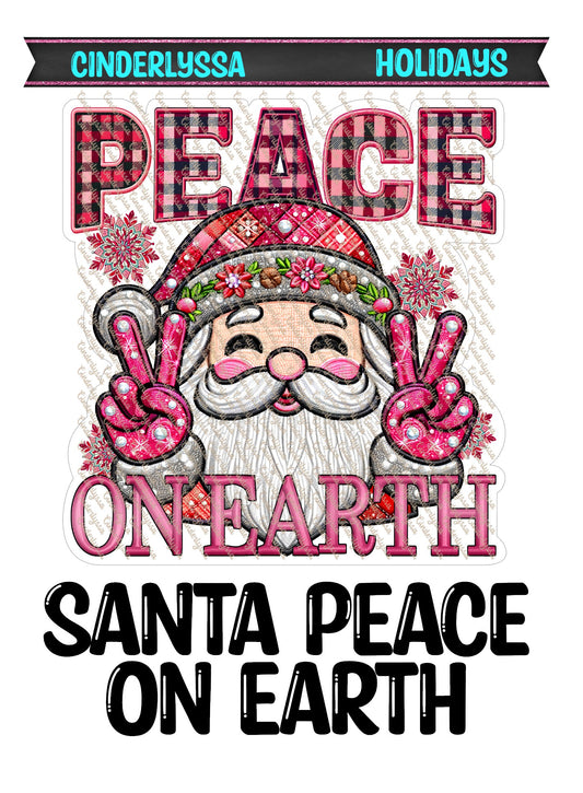 Santa Peace On Earth Pink Cardstock Silicone Mold, Aroma Bead Molds, Premium Cardstock Images