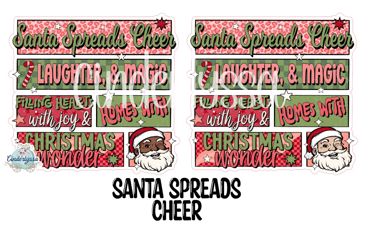 Santa Spreads Cheer Cardstock Silicone Mold, Aroma Bead Molds, Car Freshies, Premium Cardstock Images