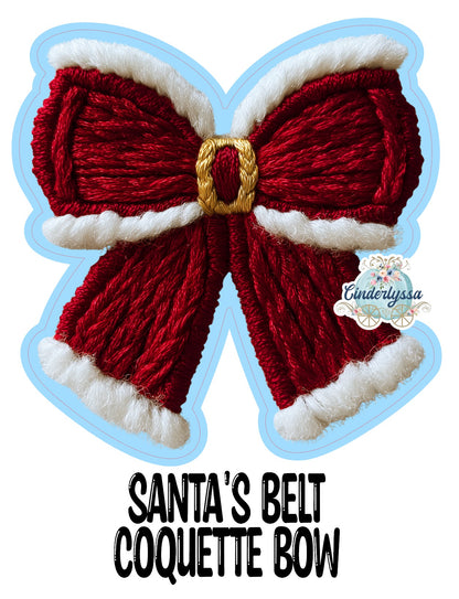 Santa's Belt Coquette Bow Cardstock Silicone Mold, Aroma Bead Molds, Car Freshies, Premium Cardstock Images