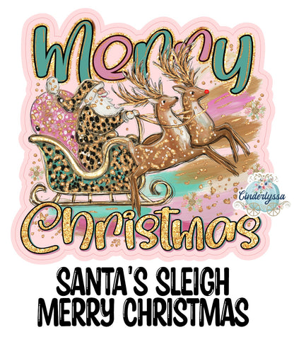 Santa's Sleigh Merry Christmas for Cardstock Silicone Mold, Aroma Bead Molds, Premium Cardstock Images