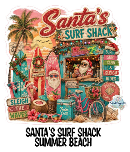 Santa's Surf Shack Summer Beach Cardstock Silicone Mold, Aroma Bead Molds, Premium Cardstock Images