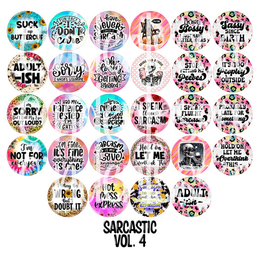 2.5 inch Round Sarcastic Vol. 4 Cardstock Only for freshies: Cardstock Silicone Mold, Car Freshener, Premium Cardstock Images-NO MOLD