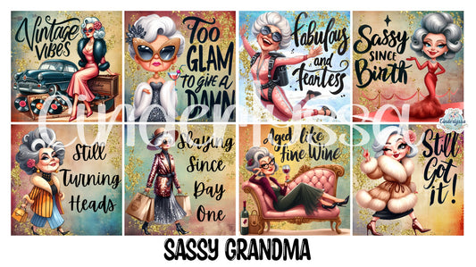 2.5 inch Square Sassy Grandma Cardstock Only for freshies - NO MOLD: Cardstock Silicone Mold, for Aroma Bead Molds, Premium Cardstock Images