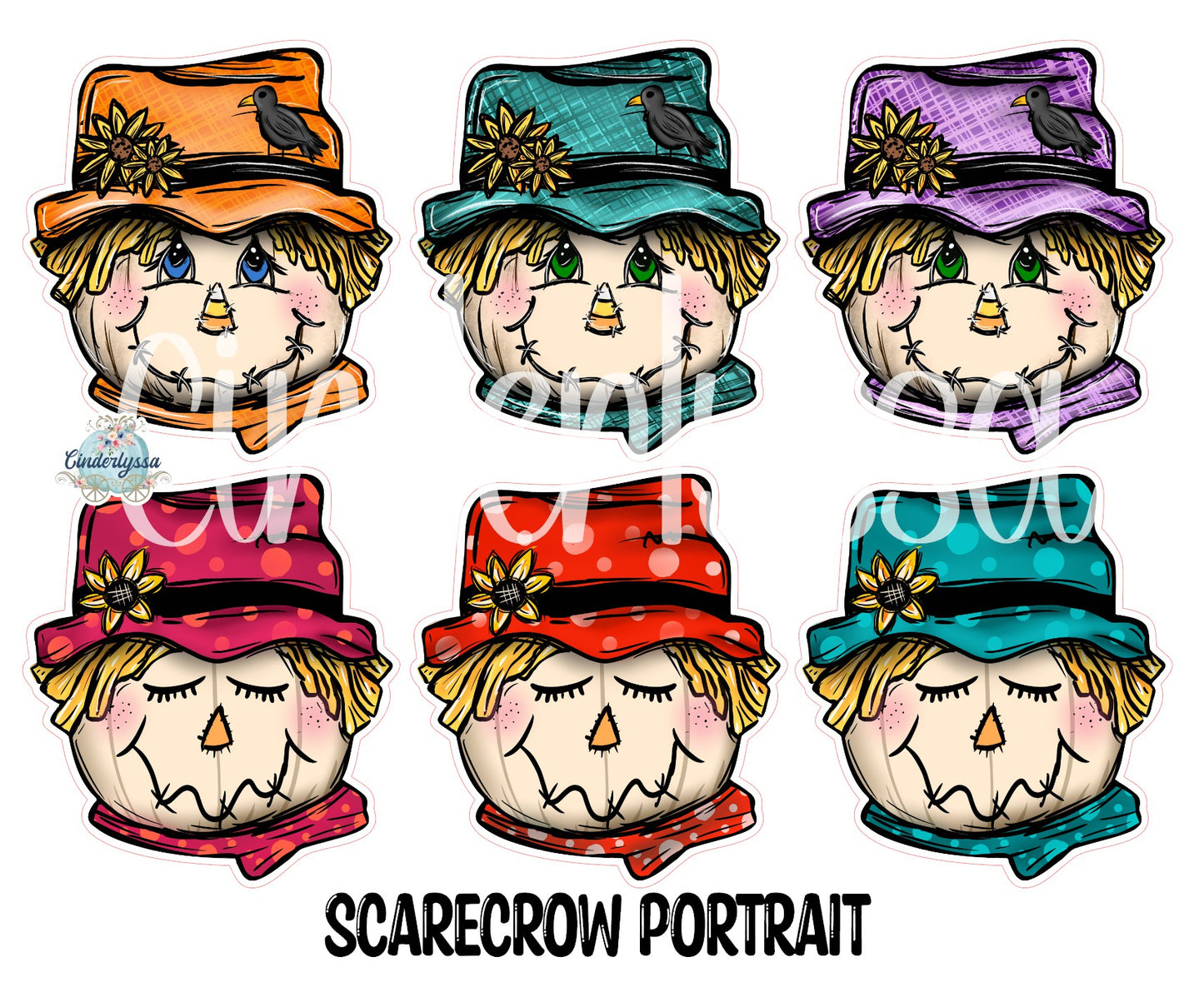 Scarecrow Portrait: Face With Hat Cardstock Silicone Mold, Aroma Bead Molds, Premium Cardstock Images