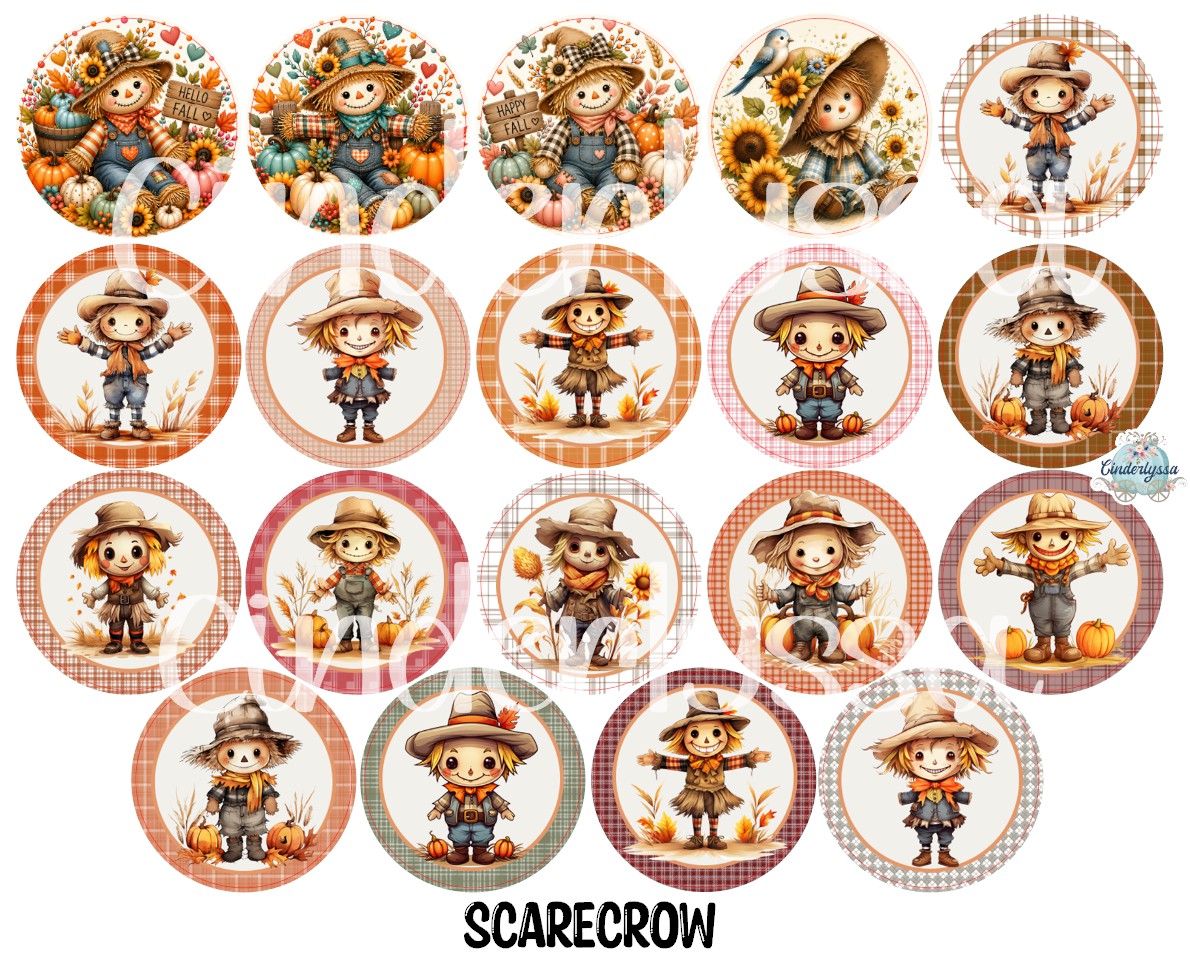 2 inch Round Scarecrow Cardstock Only for freshies Cardstock Silicone Mold, Premium Cardstock Images - NO MOLD