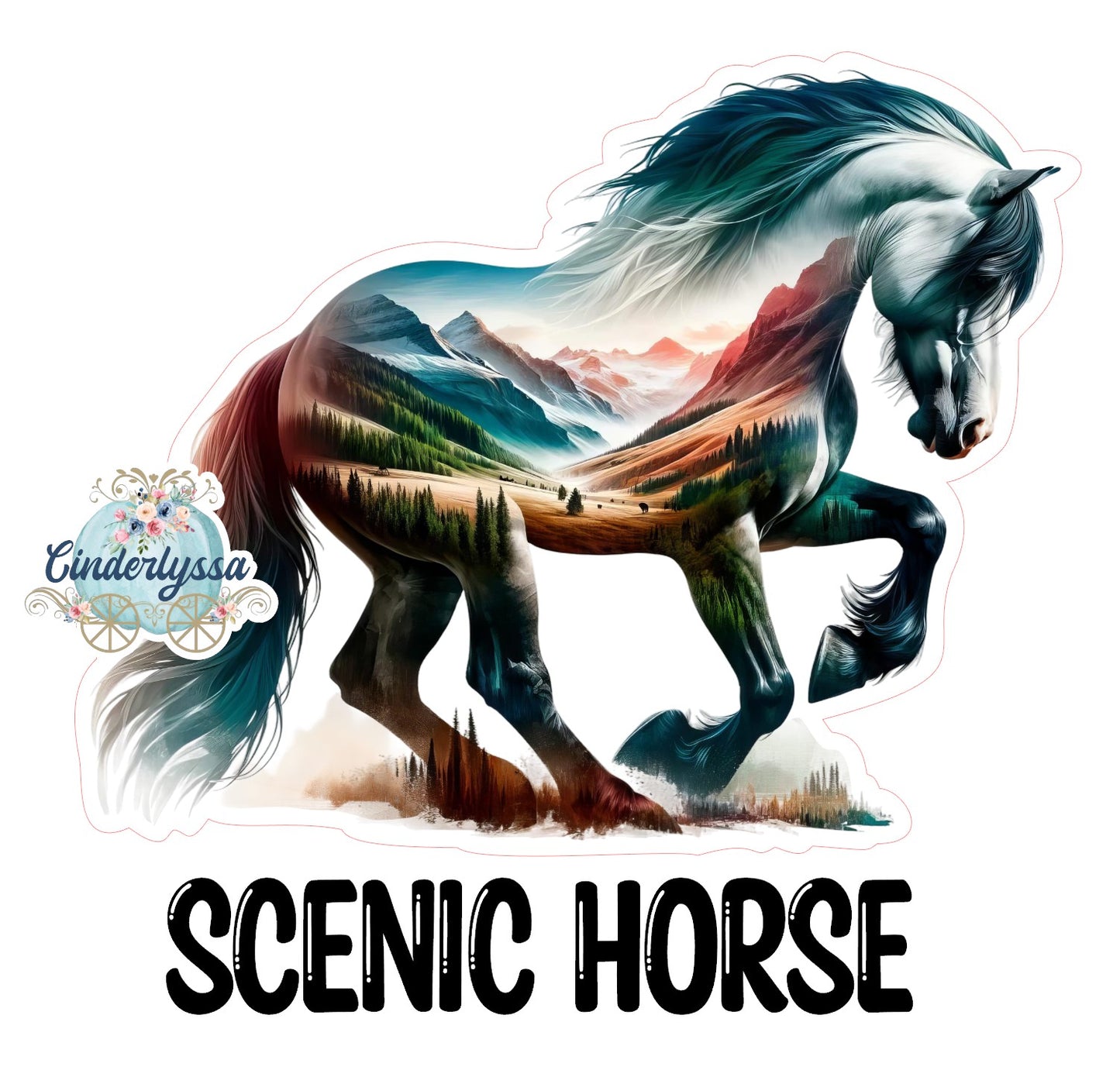 Scenic Horse Cardstock Silicone Mold, Aroma Bead Molds, Premium Cardstock Images