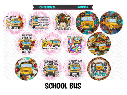 3 inch Round School Bus Cardstock Only for freshies -NO MOLD: for Aroma Bead Molds, Premium Cardstock Image
