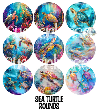 3.75 inch Round Sea Turtle for Cardstock Silicone Mold, for Aroma Bead Molds, Premium Cardstock Images