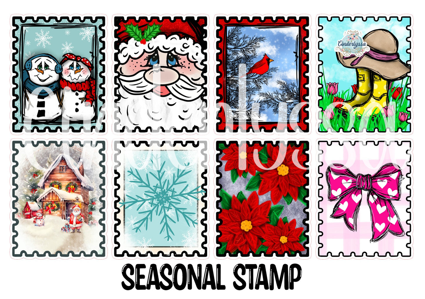 Seasonal Stamp: Christmas, Spring and Love Cardstock Silicone Mold, Aroma Bead Molds, Premium Cardstock Images