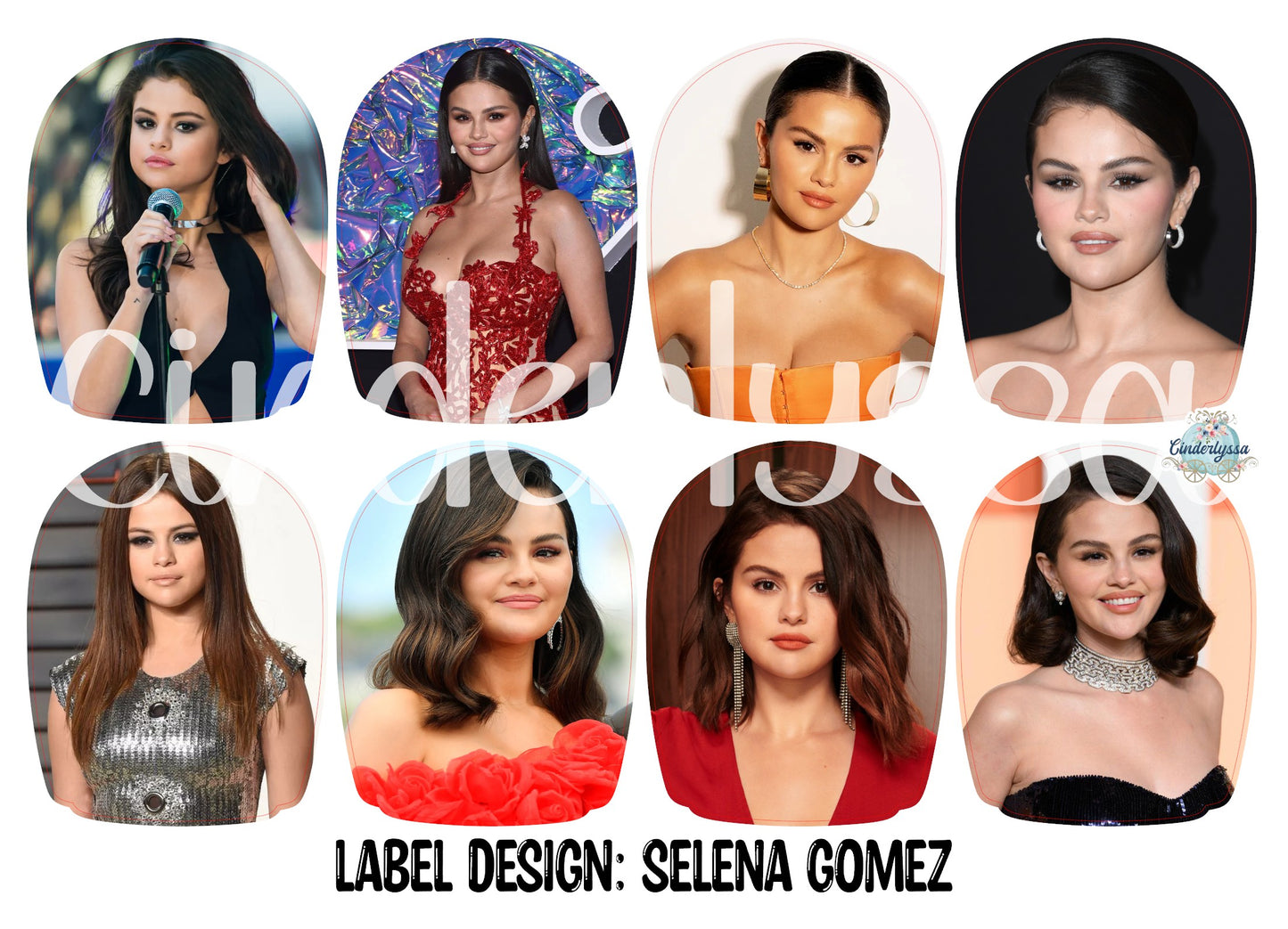 Label Design: Selena Gomez Mix Cardstock Silicone Mold, Aroma Bead Molds, Car Freshies, Premium Cardstock Images