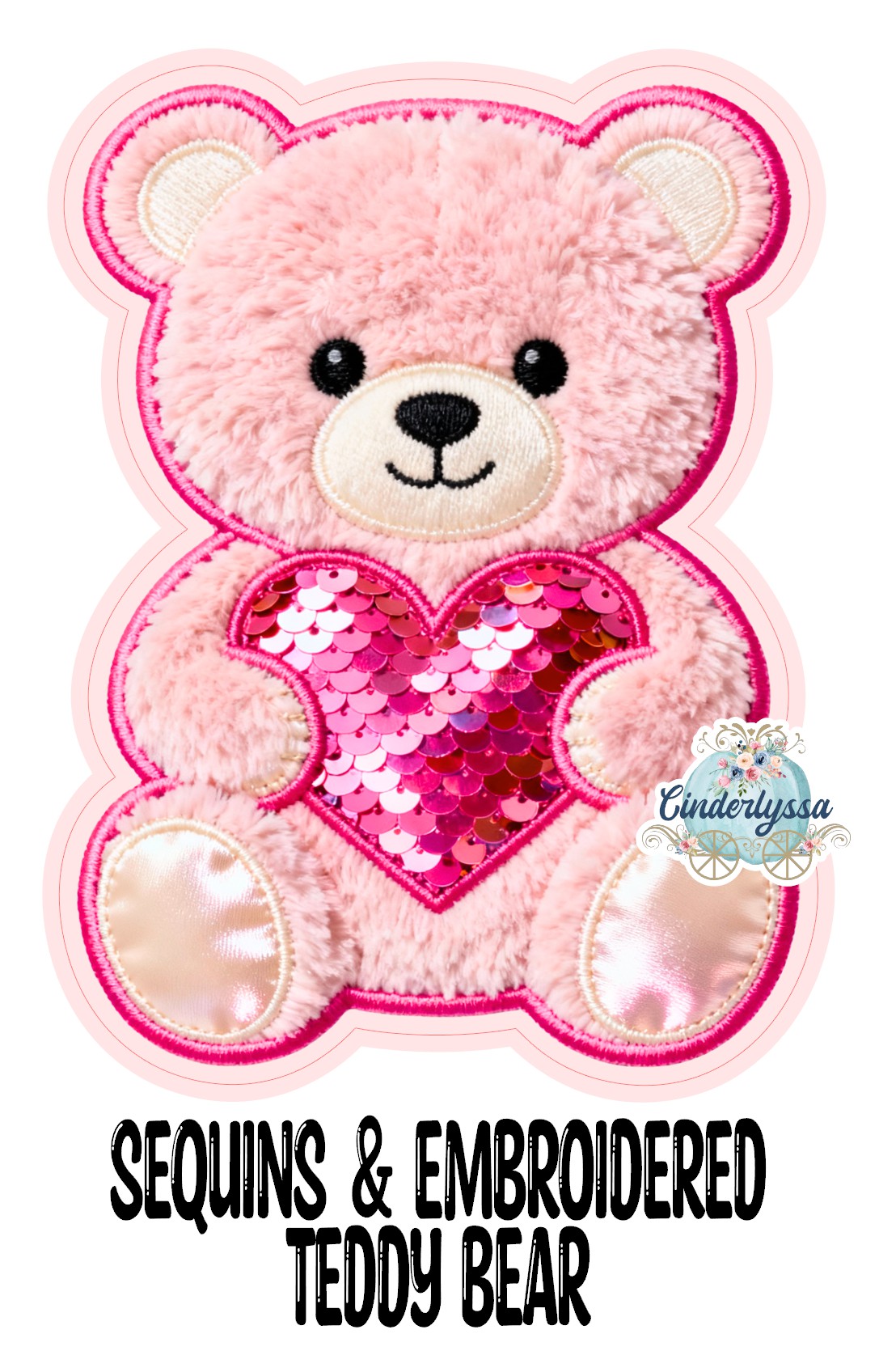 Sequins & Embroidered Teddy Bear Cardstock Silicone Mold, Aroma Bead Molds, Premium Cardstock Images