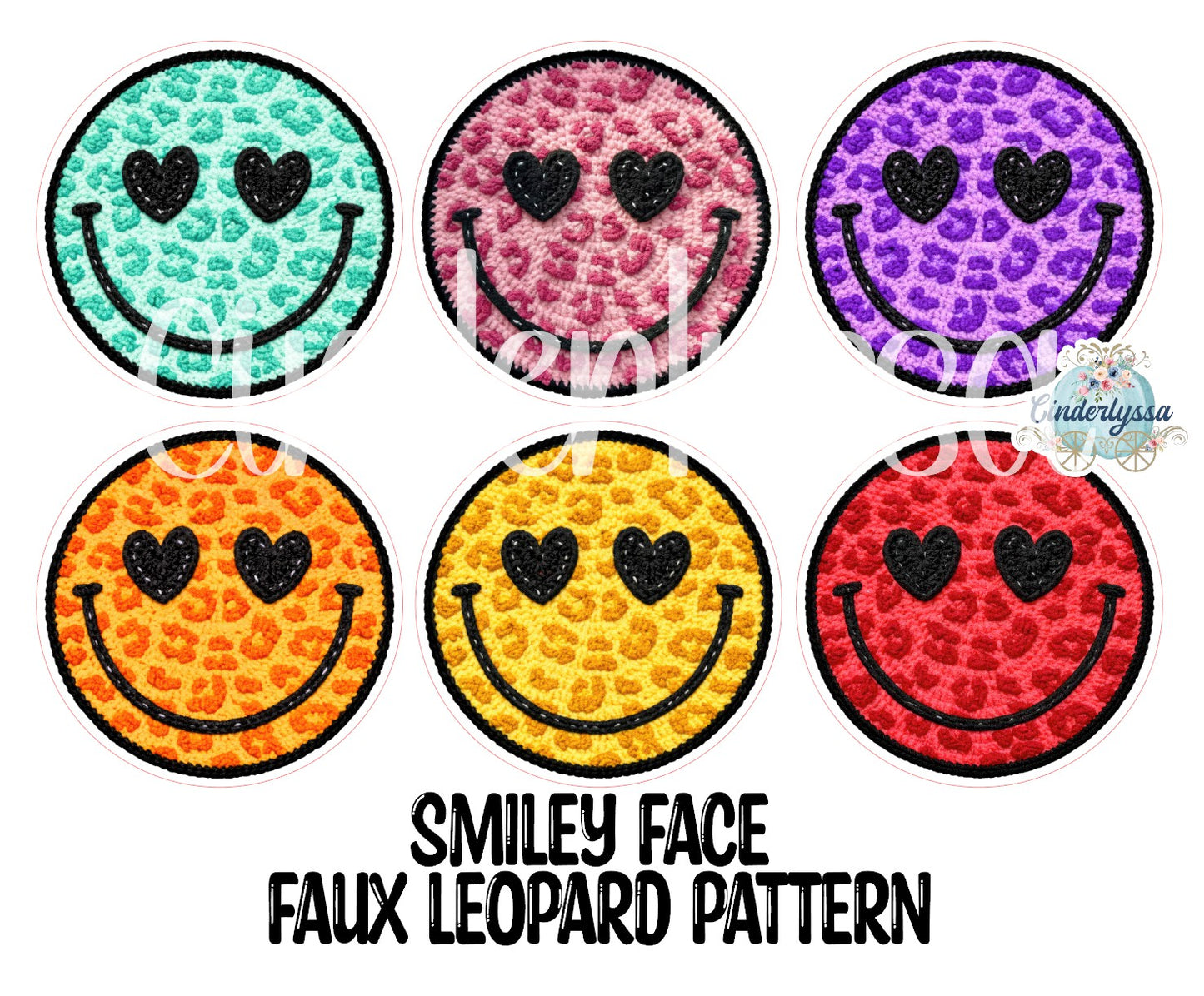 2.5 inch Round Smiley Face: Faux Leopard Pattern Cardstock Only for freshies: Cardstock Silicone Mold, Premium Cardstock Images - NO MOLD