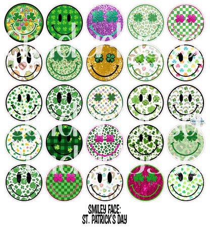 3.75 inch Round Smiley Face: St. Patrick's Day for Cardstock Silicone Mold, for Aroma Bead Molds, Premium Cardstock Images